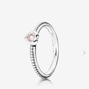 💛 Pandora 925 Silver One Love Pink Sapphire Heart Ring